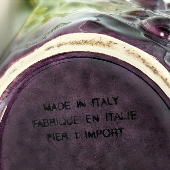 Vintage Pier 1 Majolica Grape Vine Pitcher 3D Made in Italy - Picture 10 of 12